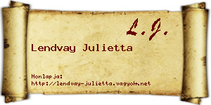 Lendvay Julietta névjegykártya